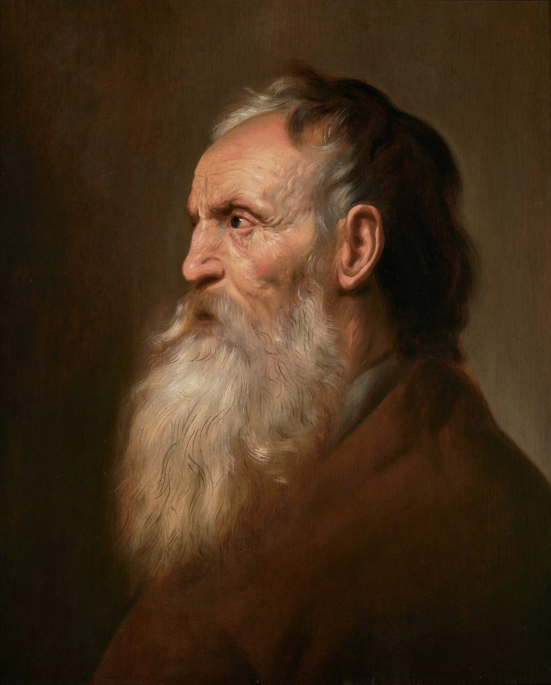 A Tronie of a Bearded Old Man in Profile, Facing Left, Jan Lievens