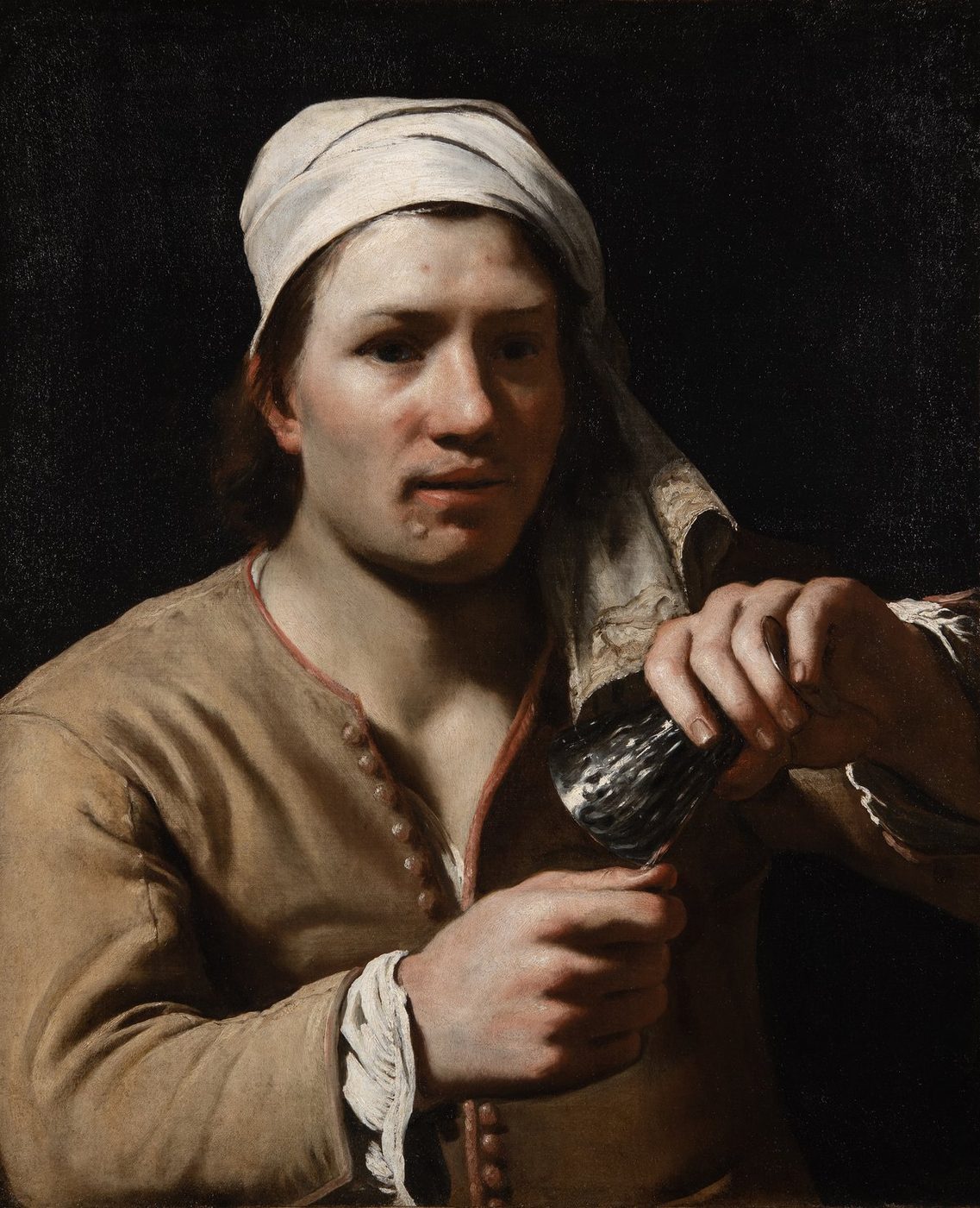 A Young Man Wearing a Turban Holding an Upturned Glass: The Fingernail Test (Allegory of Taste), Michael Sweerts